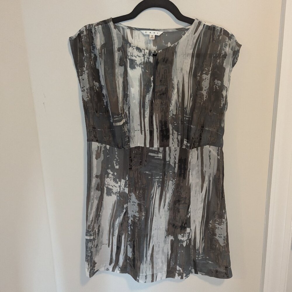 CAbi multi color sheer sleeveless dress/top, Size S